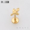 3D BOTANICAL LEAF TOP THREADLESS PUSH IN ASTM F136 IMPLANT GRADE TITANIUM LABRET SET